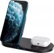 Ładowarka Canyon CANYON WS-202, 2in1 Wireless charger, Input 5V/3A, 9V/2.67A, Output 10W/7.5W/5W, Type c cable length 1.2m, PC+ABS,with PU part ,180*86*111.1mm, 0.185Kg,Black 2