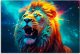 Feeby Obraz na płótnie, Abstrakcyjny Lew Neon AI 60x40 60x40 3