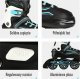 Rolki Nils Extreme NA1169A z wymienną płozą regulowane turkusowe r. 35-38 2