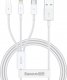 Kabel USB Baseus USB-A - USB-C + microUSB + Lightning 1 m Biały (P10320105221-00) 11