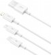 Kabel USB Baseus USB-A - USB-C + microUSB + Lightning 1 m Biały (P10320105221-00) 5