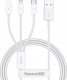 Kabel USB Baseus USB-A - USB-C + microUSB + Lightning 1 m Biały (P10320105221-00) 8