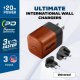 Ładowarka Energizer Energizer Ultimate - Ładowarka sieciowa Multiplug EU / UK / US GaN 20W PD (Walnut burl) 3