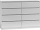Topeshop Duża Komoda Szafka 8 Szuflad 140cm Biała 1