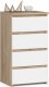 Fabryka Mebli Akord Komoda CL4 40 cm 4 szuflady - dąb sonoma - biały 1