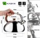 Kadax Czajnik Na Gaz Z Gwizdkiem Stalowy 2,5L Srebrny 2