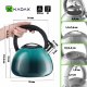 Kadax Czajnik Na Gaz Indukcję Z Gwizdkiem Zielony 2,6L 2