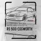 Topslang Koszulka z samochodem Ford Sierra RS 500 z Fordem Sierra RS 500 cosworth męska biała XL 1