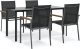 vidaXL 5-cz. zestaw mebli do ogrodu, czarny, textilene i stal 2