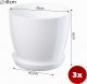 Kadax KADAX Zestaw 3x Doniczka Osłonka Biała Połysk 18cm 3