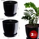 Kadax KADAX Doniczka Donica Czarna Połysk Zestaw 23+28cm 2