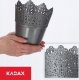 Kadax Doniczka Osłonka Na Kwiaty Rośliny Srebrna 14,5 cm 6
