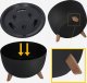 Kadax KADAX 2x Doniczka Na Nóżkach Wkład 40cm Czarna 2