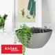 Kadax Doniczka Osłonka Na Kwiaty Połysk Srebrna 38 cm 8