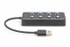 HUB USB Digitus Hub USB 3.0/Koncentrator DIGITUS 4-portowy USB A + adapter USB-C 5Gbps z wyłącznikami aluminiowy pasywny 3