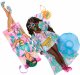 Lalka Barbie Mattel Extra Fly Lalka Plażowa w podróży z plażowymi ubrankami + kapelusz, tropikalna narzutka i duża torba HPB14 1