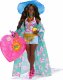 Lalka Barbie Mattel Extra Fly Lalka Plażowa w podróży z plażowymi ubrankami + kapelusz, tropikalna narzutka i duża torba HPB14 1