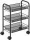 Aptel Mobilny REGAŁ Kuchenny na Kółkach 3 Półki 64x44x26cm czarny AG952 1