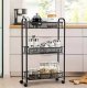 Aptel Mobilny REGAŁ Kuchenny na Kółkach 3 Półki 64x44x26cm czarny AG952 5