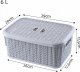 Kosz na pranie Kadax Koszyk Kosz 6L Pojemnik Z Pokrywką Organizer Szary 7