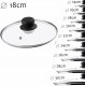 Kadax Pokrywa Żaroodporna Szklana Do Garnka Patelni 18cm 8