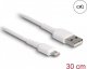 Kabel USB Delock USB-A - Lightning 0.3 m Biały (87866) 2