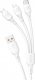 Kabel USB Dudao USB-A - USB-C + microUSB + Lightning 1.2 m Biały (DDA270) 1