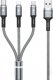 Kabel USB Wekome USB-A - USB-C + microUSB + Lightning 1.2 m Szary (WK-WDC-119_SILVER) 1