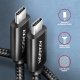 Kabel USB Axagon USB-C - USB-C 2 m Czarny (BUCM2-CM20AB) 3