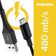 Kabel USB Heckermann USB-A - USB-C 2 m Czarny 2