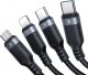 Kabel USB Joyroom USB-A - 2x USB-C + Lightning + microUSB 1.2 m Czarny (JYR776) 2