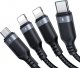 Kabel USB Joyroom USB-A - 2x USB-C + Lightning + microUSB 1.2 m Czarny (JYR777) 3