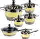 Hoffner Garnki ze stali nierdzewnej z kremowym paskiem HF 9969 zestaw 12 elementów indukcja gaz 1
