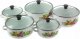 GARNKI EMALIOWANE 10el. ZESTAW Garnków Emalia 7021 4