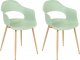 Beliani Zestaw 2 krzeseł jasnozielony UTICA 1