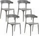 Beliani Zestaw 4 krzeseł do jadalni szary GUBBIO 1