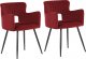 Beliani 2 krzesła do jadalni welurowe ciemnoczerwone SANILAC 1