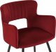 Beliani 2 krzesła do jadalni welurowe ciemnoczerwone SANILAC 6