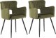 Beliani 2 krzesła do jadalni welurowe zielony oliwkowy SANILAC 1