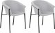 Beliani Zestaw 2 krzeseł do jadalni szary AMES 2