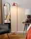 Lampa podłogowa Beliani Lampa podłogowa regulowana metalowa pomarańczowa RIMAVA 9