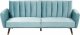 Beliani Sofa rozkładana welurowa jasnoniebieska VIMMERBY 1