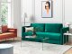 Beliani Sofa rozkładana welurowa zielona EKSJO 8