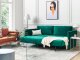 Beliani Sofa rozkładana welurowa zielona EKSJO 10
