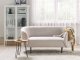 Beliani Sofa dwuosobowa tapicerowana beżowa z czarnym LOEN 2
