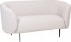 Beliani Sofa dwuosobowa tapicerowana beżowa z czarnym LOEN 4