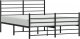 vidaXL vidaXL Metalowa rama łóżka z wezgłowiem i zanóżkiem, czarna, 120x200cm 4