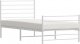 vidaXL vidaXL Metalowa rama łóżka z wezgłowiem i zanóżkiem, biała, 100x200 cm 4