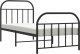 vidaXL vidaXL Metalowa rama łóżka z wezgłowiem i zanóżkiem, czarna, 90x190 cm 4