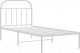 vidaXL vidaXL Metalowa rama łóżka z wezgłowiem, biała, 90x190 cm 5